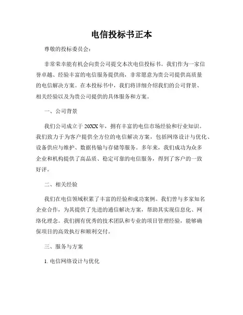 电信投标书正本
