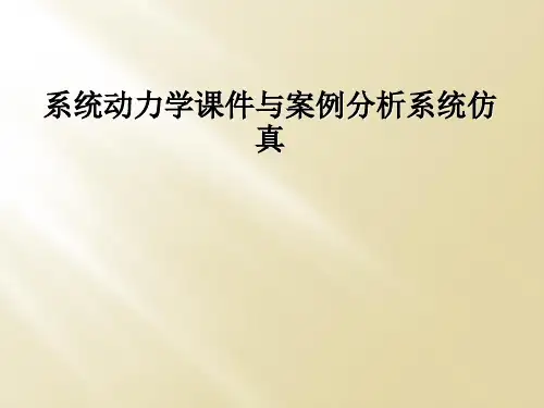 系统动力学课件与案例分析系统仿真