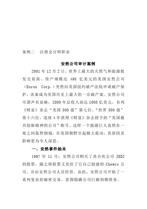 安然公司审计案例解析