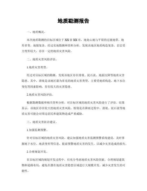 地质勘测报告