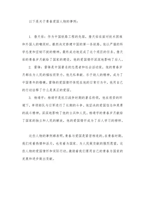青春爱国素材人物事例
