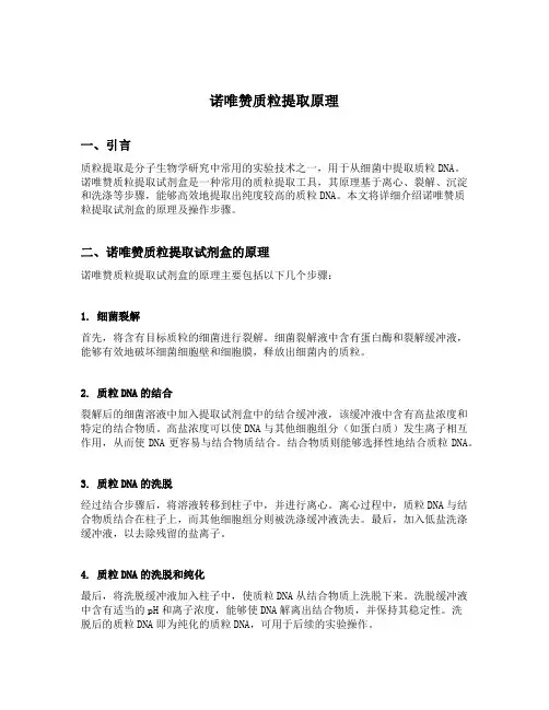 诺唯赞质粒提取原理