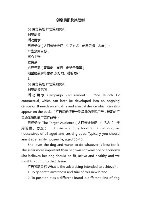 创意简报及其范例