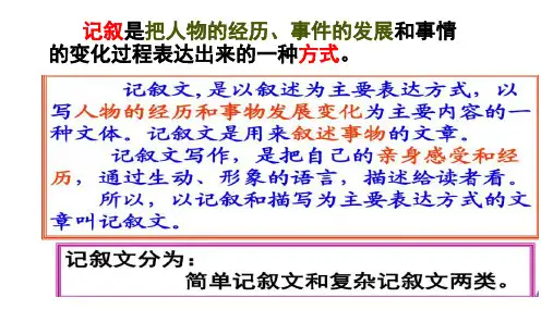 高中语文课件-记叙文写作
