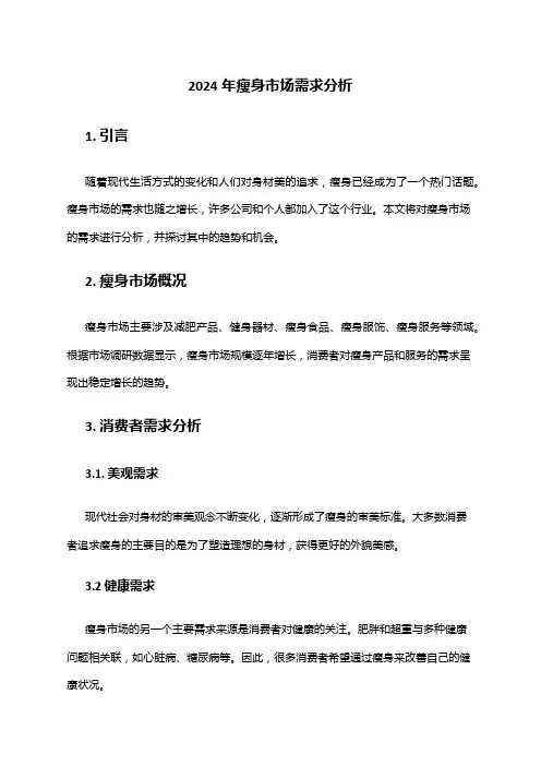 2024年瘦身市场需求分析