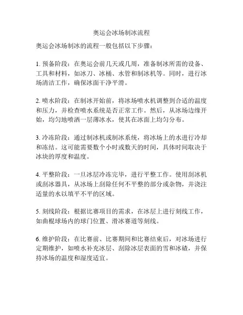 奥运会冰场制冰流程
