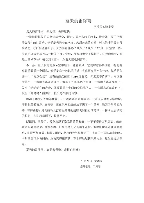 夏天的雷阵雨