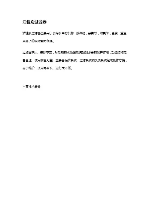 活性炭过滤器的设计