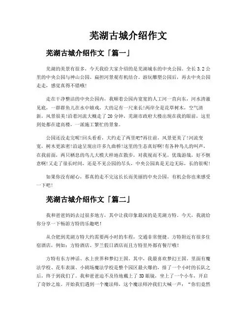 芜湖古城介绍作文