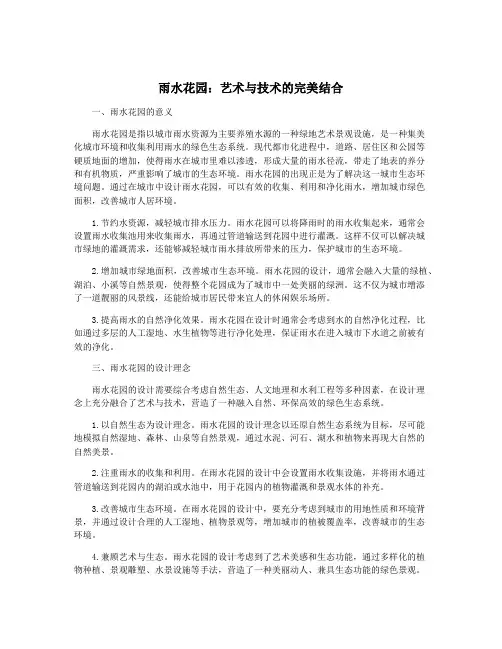 雨水花园：艺术与技术的完美结合