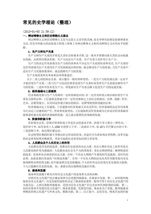 常见的史学理论
