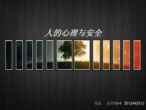 安全人机工程学  心理与安全