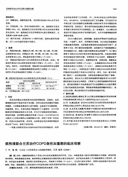 痰热清联合兰苏治疗COPD急性加重期的临床观察