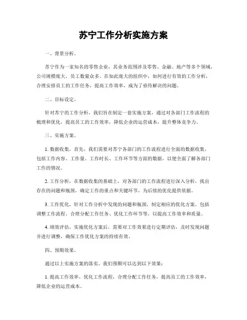 苏宁工作分析实施方案