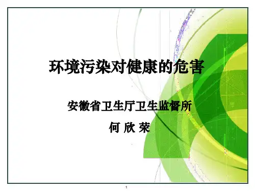 环境污染对健康的危害参考PPT