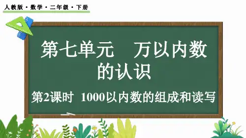 小学二年级数学下册教学课件《1000以内数的组成和读写》