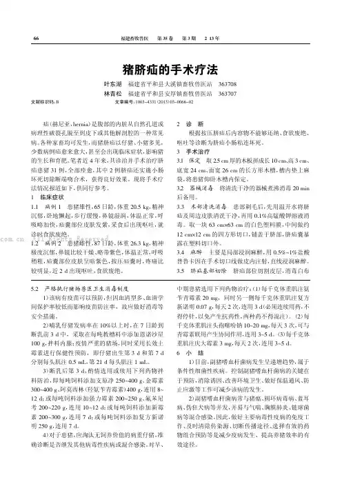 猪脐疝的手术疗法
