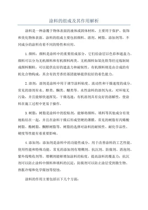 涂料的组成及其作用解析