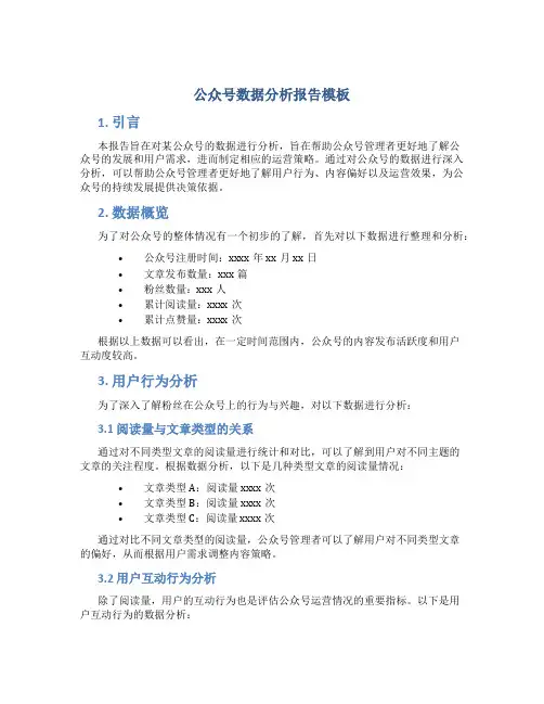 公众号数据分析报告模板