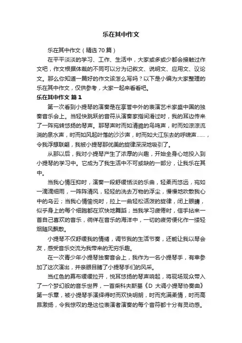 乐在其中作文