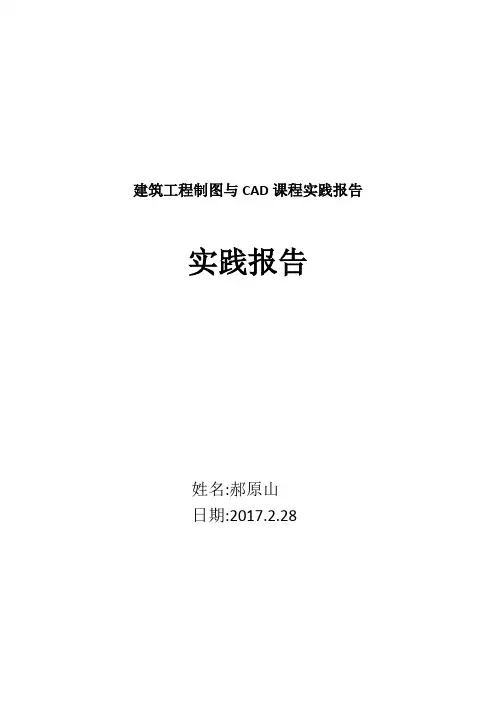 建筑工程制图与CAD课程实践报告