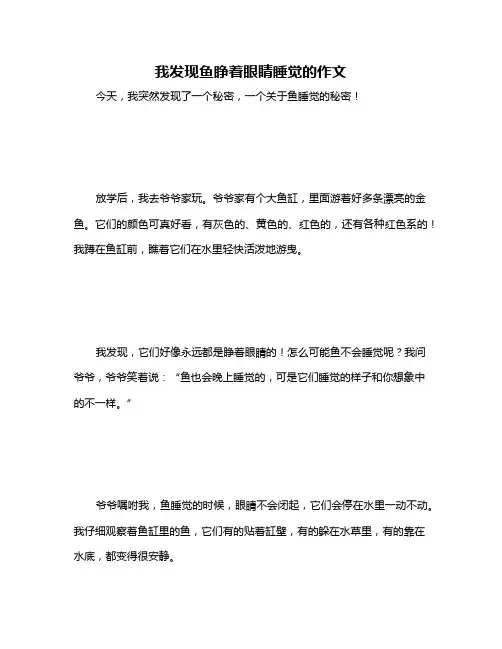 我发现鱼睁着眼睛睡觉的作文