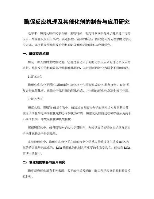 酶促反应机理及其催化剂的制备与应用研究