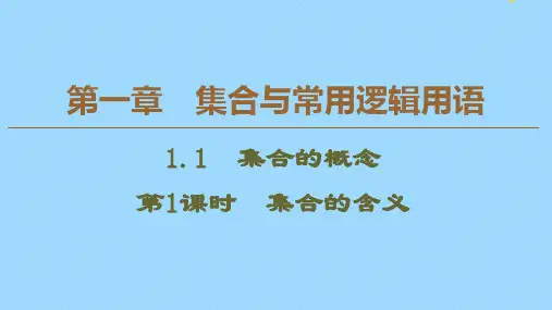 高中数学第1章集合与常用逻辑用语1.1集合的概念第1课时集合的含义人教A版必修第一册