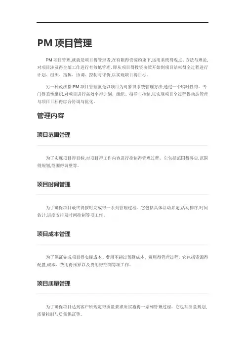 PM项目管理