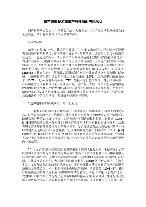 超声造影技术在妇产科领域的应用现状