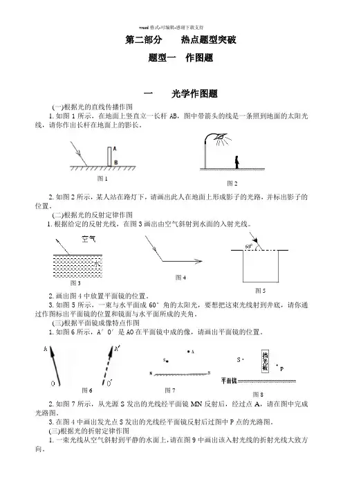 初中物理实验、作图题汇总