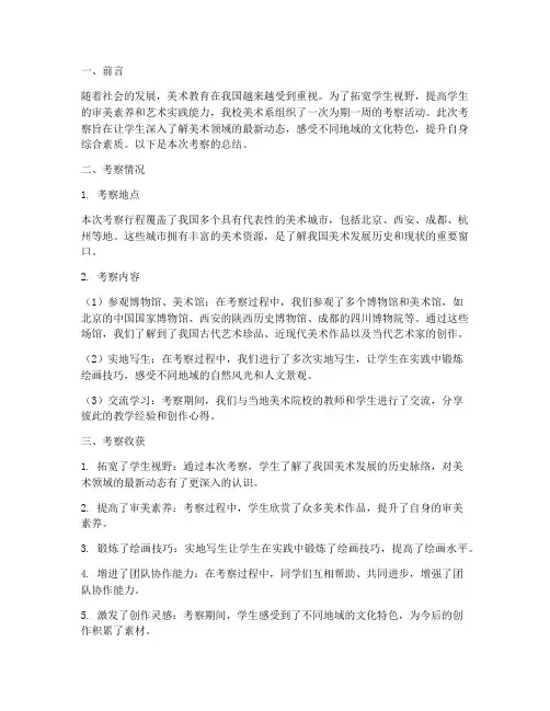 美术系考察总结范文