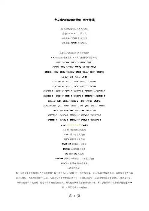 火花塞知识详细图文12页