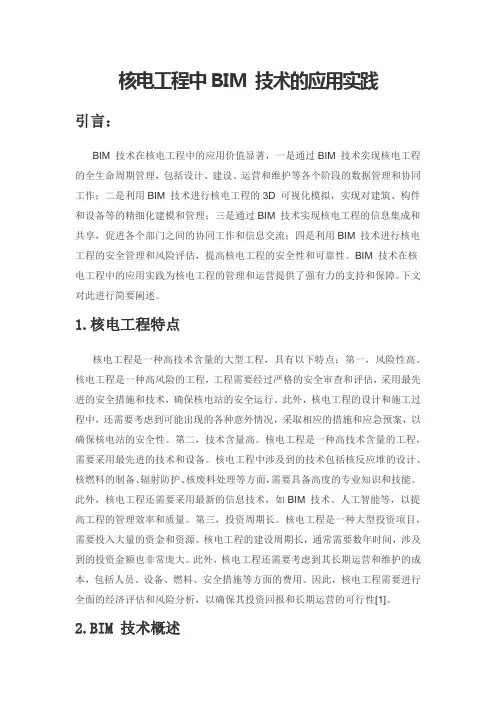 核电工程中BIM 技术的应用实践