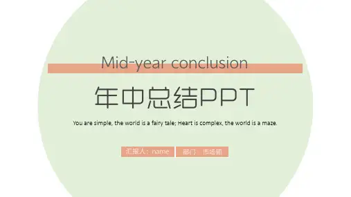 商务风年中总结PPT模板