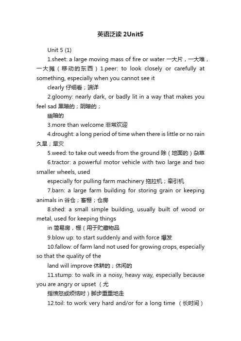 英语泛读2Unit5