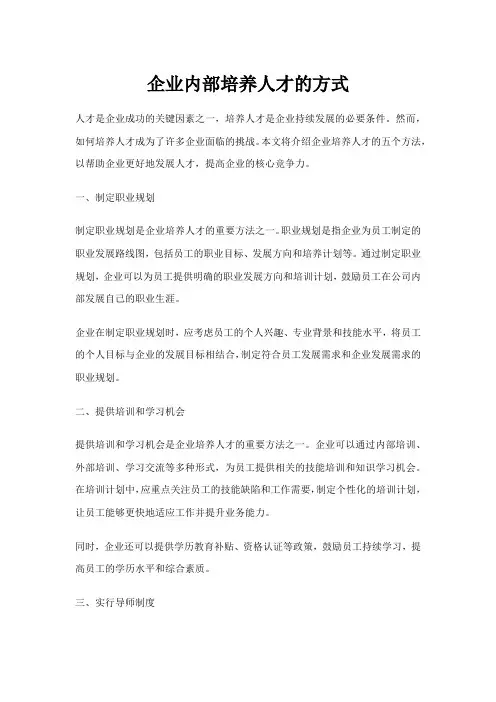 企业内部培养人才的方式