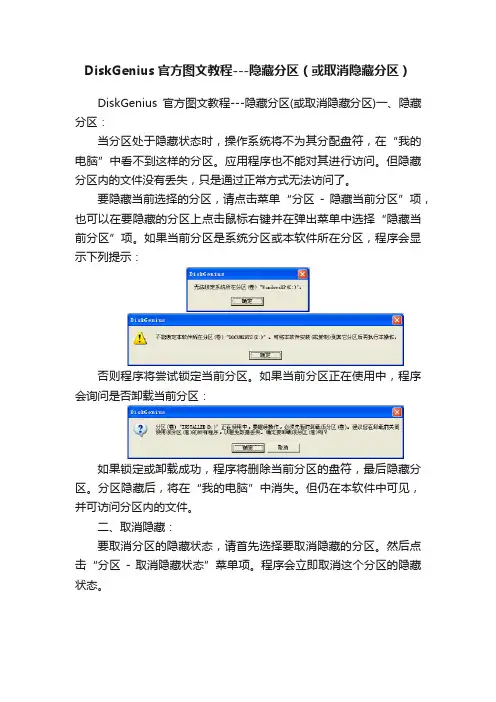 DiskGenius官方图文教程---隐藏分区（或取消隐藏分区）