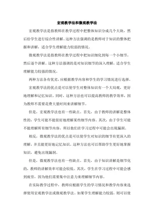 宏观教学法和微观教学法
