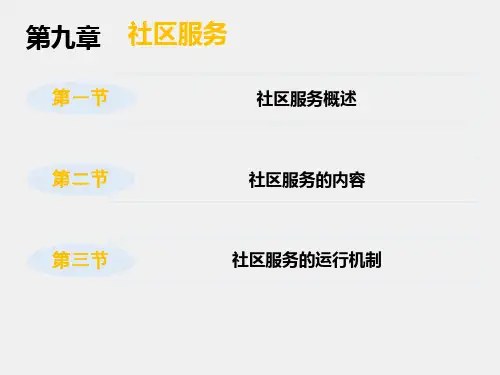社区工作第三版课件第9章