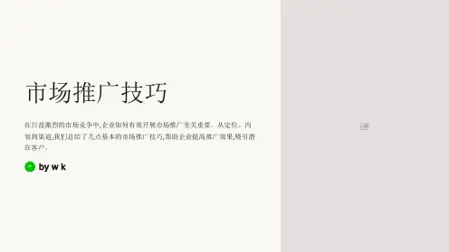 市场推广技巧PPT
