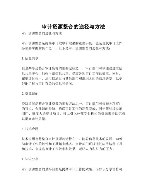 审计资源整合的途径与方法