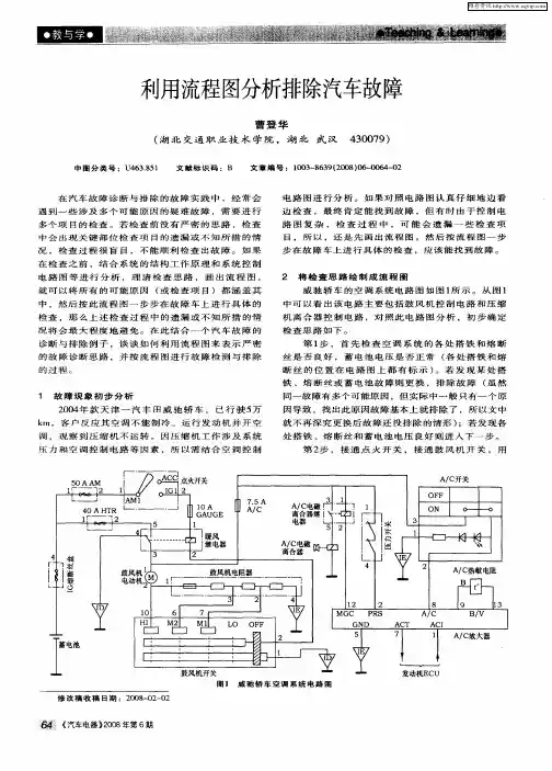 利用流程图分析排除汽车故障