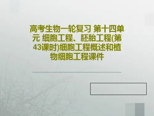 高考生物一轮复习 第十四单元 细胞工程、胚胎工程(第43课时)细胞工程概述和植物细胞工程课件共33页
