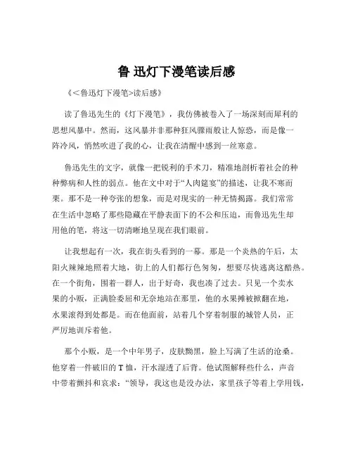 鲁 迅灯下漫笔读后感