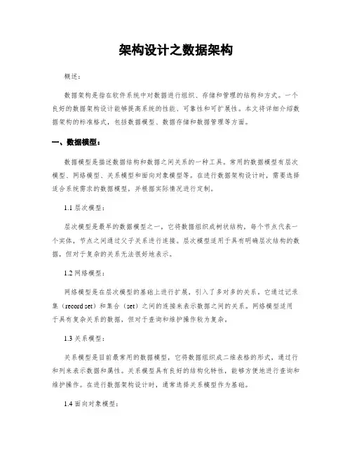 架构设计之数据架构