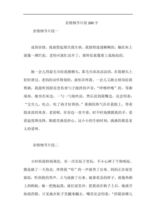 亲情细节片段200字