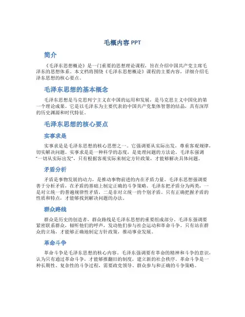 毛概内容PPT