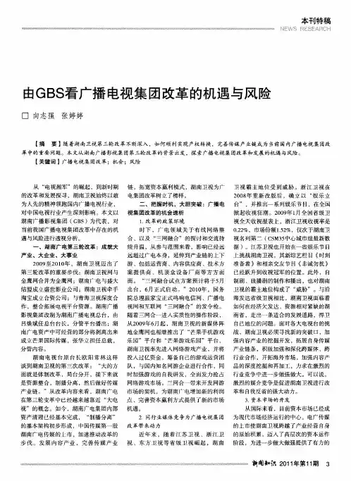 由GBS看广播电视集团改革的机遇与风险