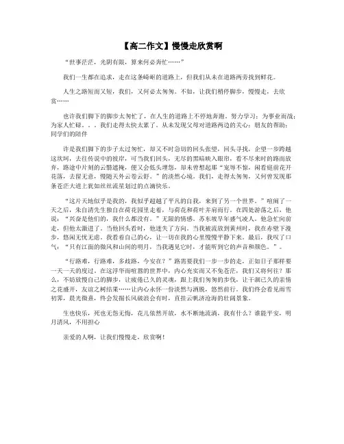 【高二作文】慢慢走欣赏啊